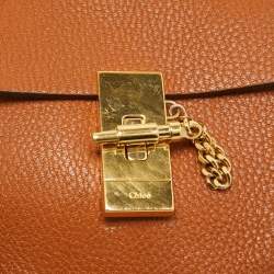 Pre Owned Chloe Brown Leather Mini Drew Shoulder Bag