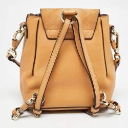 Pre Owned Chloe Tan Leather and Suede Mini Faye Daye Backpack