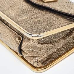 Pre Owned Chloe Gold Python Small Sally Shoulder Bag