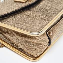 Pre Owned Chloe Gold Python Small Sally Shoulder Bag