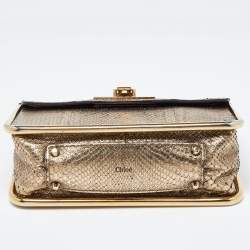 Pre Owned Chloe Gold Python Small Sally Shoulder Bag
