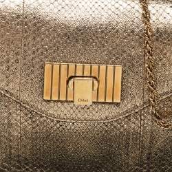 Pre Owned Chloe Gold Python Small Sally Shoulder Bag