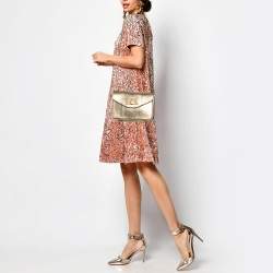 Pre Owned Chloe Gold Python Small Sally Shoulder Bag