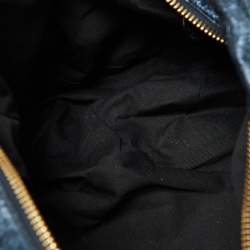 Chloe Metallic Blue Leather Milton Triple Chain Hobo