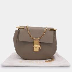 Chloe Grey Leather Medium Drew Shoulder Bag