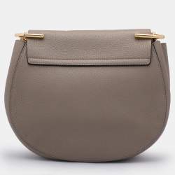 Chloe Grey Leather Medium Drew Shoulder Bag