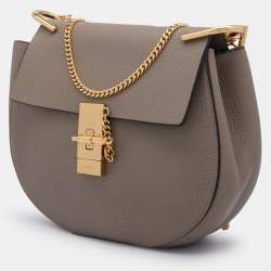 Chloe Grey Leather Medium Drew Shoulder Bag