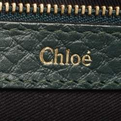 Pre Owned Chloe Dark Green Leather Medium Sally Shoulder Bag