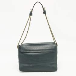 Pre Owned Chloe Dark Green Leather Medium Sally Shoulder Bag