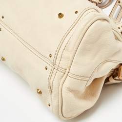 Pre Owned Chloe Cream Leather Medium Paddington Satchel