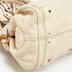 Pre Owned Chloe Cream Leather Medium Paddington Satchel
