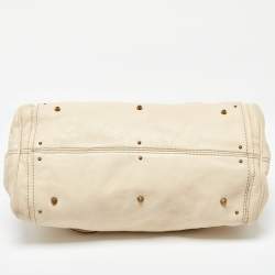 Pre Owned Chloe Cream Leather Medium Paddington Satchel