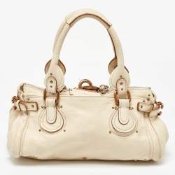 Pre Owned Chloe Cream Leather Medium Paddington Satchel