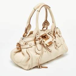 Pre Owned Chloe Cream Leather Medium Paddington Satchel