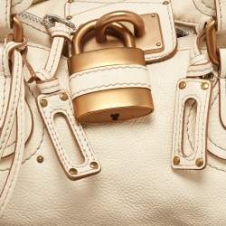 Pre Owned Chloe Cream Leather Medium Paddington Satchel