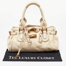 Pre Owned Chloe Cream Leather Medium Paddington Satchel
