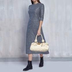 Pre Owned Chloe Cream Leather Medium Paddington Satchel