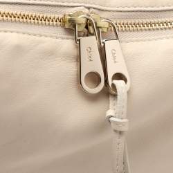 Pre Owned Chloe Beige Leather Bracelet Cosmetic Pouch