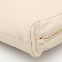 Pre Owned Chloe Beige Leather Bracelet Cosmetic Pouch
