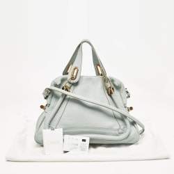 Chloe Light Green Leather Medium Paraty Bag