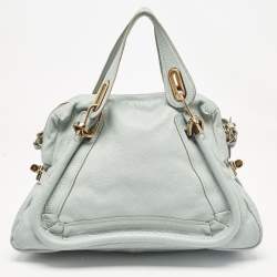 Chloe Light Green Leather Medium Paraty Bag