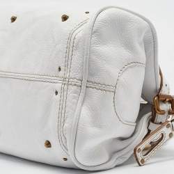 Pre Owned Chloe White Leather Medium Paddington Satchel