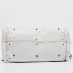 Pre Owned Chloe White Leather Medium Paddington Satchel