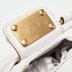 Pre Owned Chloe White Leather Medium Paddington Satchel