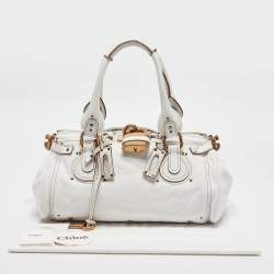 Pre Owned Chloe White Leather Medium Paddington Satchel
