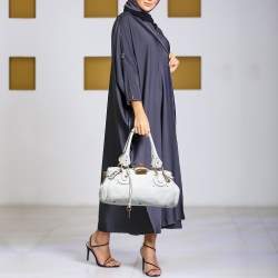 Pre Owned Chloe White Leather Medium Paddington Satchel