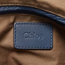 Chloe Blue Leather Large Marcie Satchel