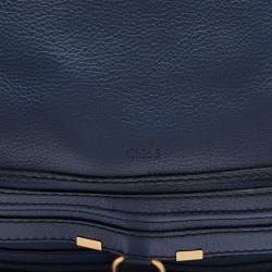 Chloe Blue Leather Large Marcie Satchel