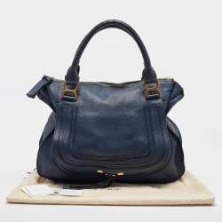 Chloe Blue Leather Large Marcie Satchel