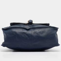 Chloe Blue Leather Large Marcie Satchel