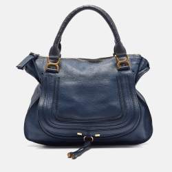 Chloe Blue Leather Large Marcie Satchel