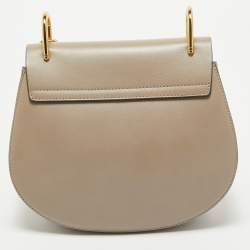 Pre Owned Chloe Grey Leather and Suede Medium Drew Shoulder Bag