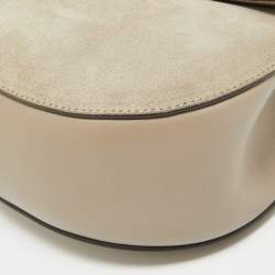 Pre Owned Chloe Grey Leather and Suede Medium Drew Shoulder Bag