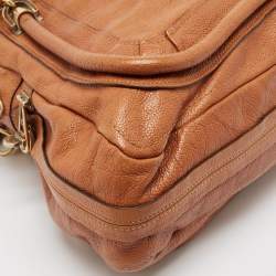Pre Owned Chloe Brown Leather Large Paraty Shoulder Bag