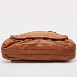 Pre Owned Chloe Brown Leather Large Paraty Shoulder Bag