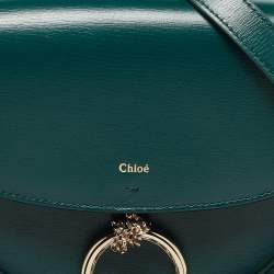 Pre Owned Chloe Green Leather Arlène Small Flap Crossbody Bag