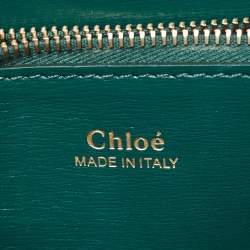 Pre Owned Chloe Green Leather Arlène Small Flap Crossbody Bag