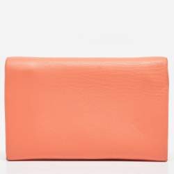 Chloe Orange Leather Fold Over Flap Wallet