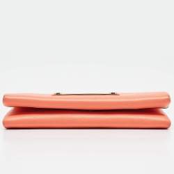 Chloe Orange Leather Fold Over Flap Wallet