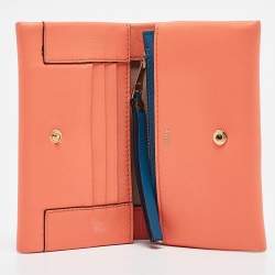 Chloe Orange Leather Fold Over Flap Wallet