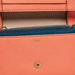 Chloe Orange Leather Fold Over Flap Wallet