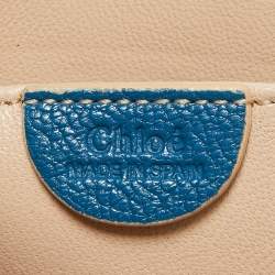 Pre Owned Chloe Blue Leather Mini Elsie Crossbody Bag