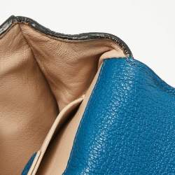 Pre Owned Chloe Blue Leather Mini Elsie Crossbody Bag