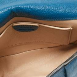 Pre Owned Chloe Blue Leather Mini Elsie Crossbody Bag