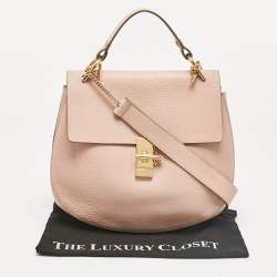 Pre Owned Chloe Pink Leather Large Drew Shoulder Bag