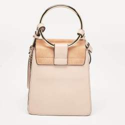 Chloe Peach Leather and Suede Mini Faye Crossbody Bag